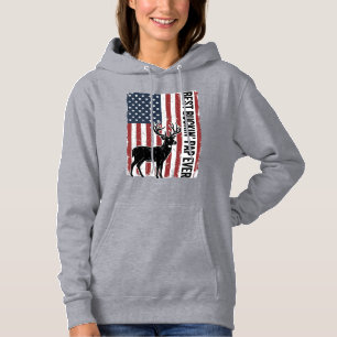 Bester Buckin Pap Ever Hirschflagge Vintage Vektor Hoodie