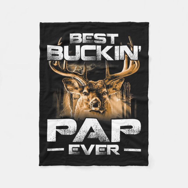 Bester Buckin' Pap je T-Shirt Hirschjagd Buckfett Fleecedecke (Vorderseite)