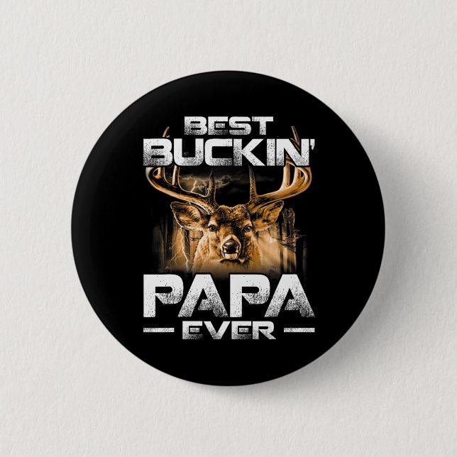 Bester Buckin' Papa Ever Shirt Hirschjagd Bucking Button (Vorderseite)