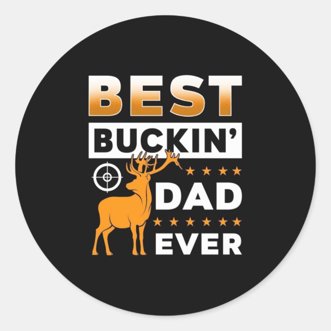 Bester Buckin-Vater je Runder Aufkleber (Vorderseite)