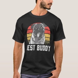 Bester Buddy Mops Hund Rasse Vintag Hund Lover Wel T-Shirt