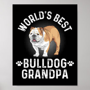 Bester Bulldog Großvater für Hunde Poster