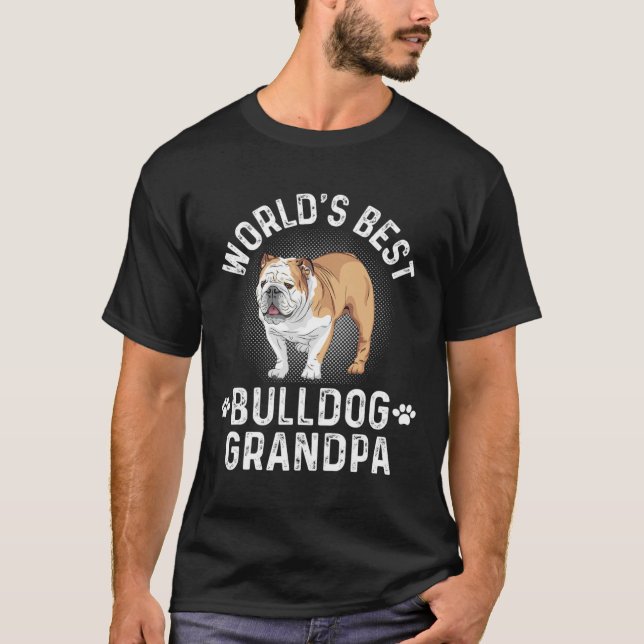 Bester Bulldog Großvater für Hunde T-Shirt (Vorderseite)
