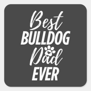 Bester Bulldog-Hund-Vater je Quadratischer Aufkleber