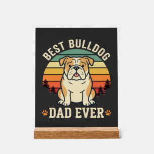 Bester Bulldoggen-Vater Aller Zeiten Retro-Vektor Acrylschild