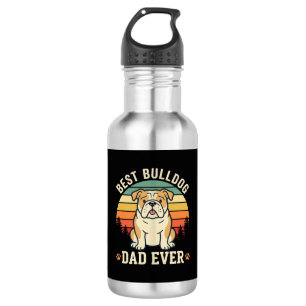 Bester Bulldoggen-Vater aller Zeiten Retro-Vektor Edelstahlflasche