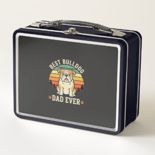 Bester Bulldoggen-Vater Aller Zeiten Retro-Vektor Metall Brotdose
