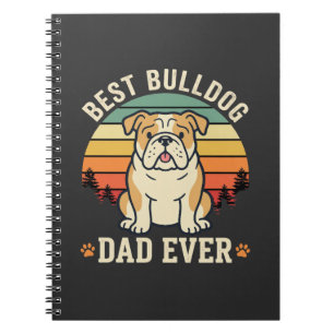 Bester Bulldoggen-Vater Aller Zeiten Retro-Vektor Notizblock