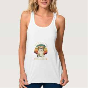 Bester Bulldoggen-Vater Aller Zeiten Retro-Vektor Tank Top