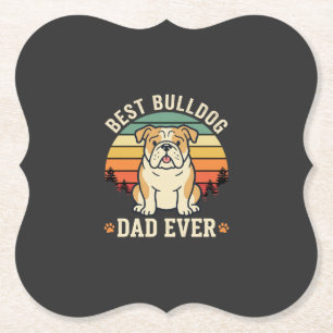 Bester Bulldoggen-Vater Aller Zeiten Retro-Vektor Untersetzer