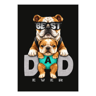 Bester Bulldoggen-Vater überhaupt – Süßer Bulldogg Fotodruck