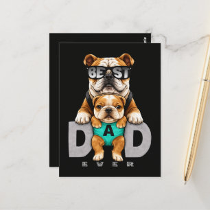 Bester Bulldoggen-Vater überhaupt – Süßer Bulldogg Postkarte