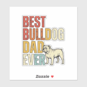 Bester Bulldoggen-Vater überhaupt Vintage-Gravur-S Aufkleber