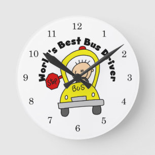 Bester Busfahrer der Welt Runde Wanduhr