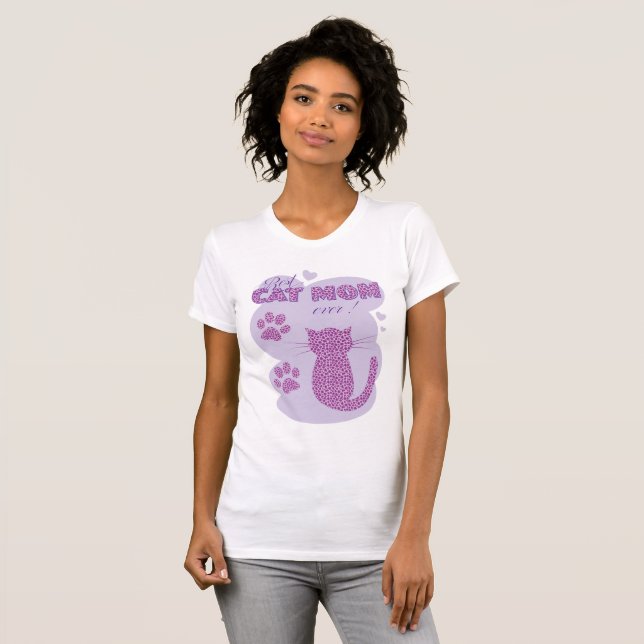 Bester Cat Mama Lila T - Shirt (Vorne ganz)