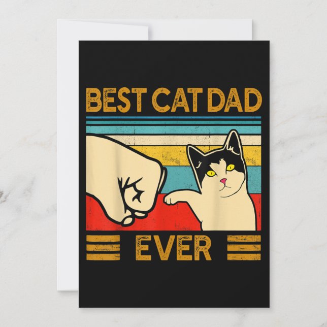 Bester Cat Vater Ever Funny Cat Daddy Einladung (Vorderseite)