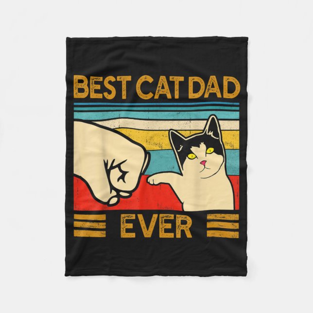 Bester Cat Vater Ever Funny Cat Daddy Fleecedecke (Vorderseite)