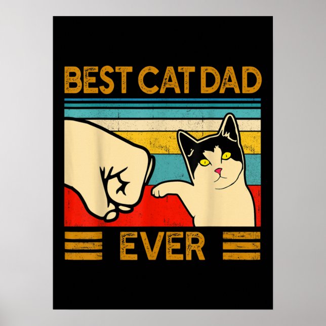 Bester Cat Vater Ever Funny Cat Daddy Poster (Vorne)
