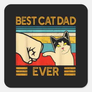 Bester Cat Vater Ever Funny Cat Daddy Quadratischer Aufkleber