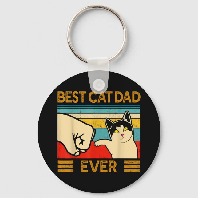 Bester Cat Vater Ever Funny Cat Daddy Schlüsselanhänger (Vorderseite)