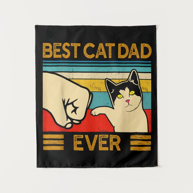 Bester Cat Vater Ever Funny Cat Daddy Wandteppich (Vorderseite)
