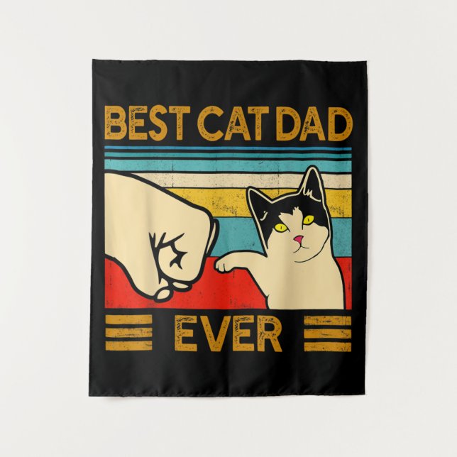 Bester Cat Vater Ever Funny Cat Daddy Wandteppich (Vorderseite)