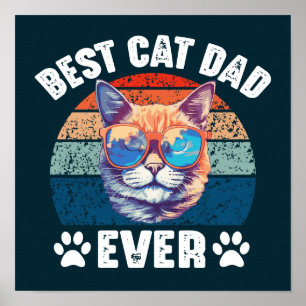 Bester Cat Vater Ever Funny Kitty Face Cats Vater Poster