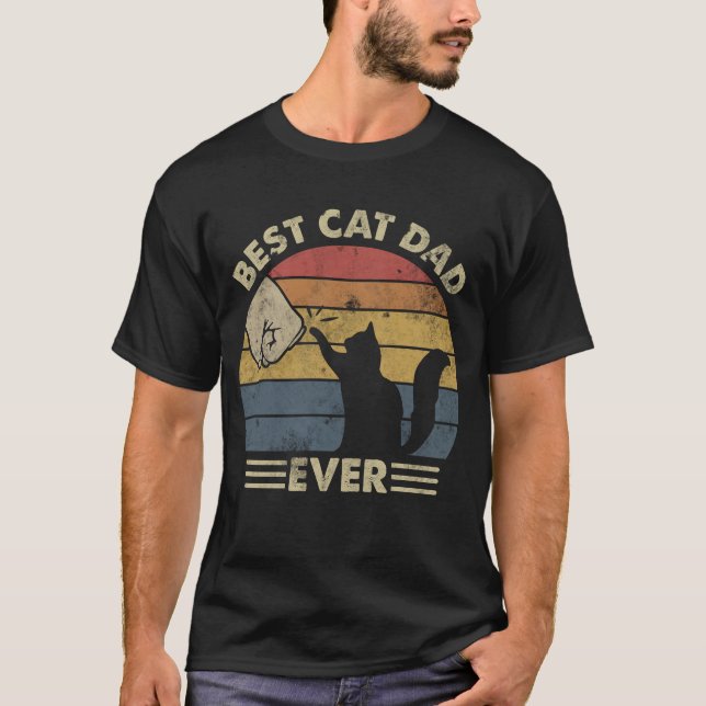 Bester Cat Vater Ever Funny T-Shirt (Vorderseite)