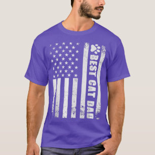 Bester Cat Vater je amerikanische Flag Camouflage  T-Shirt