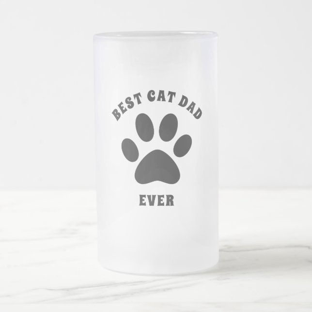 Bester Cat-Vater je benutzerdefinierten Text Perso Mattglas Bierglas (Mittel)