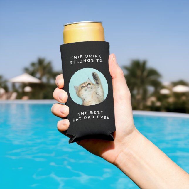 Bester Cat-Vater je benutzerdefinierter Text und 2 Selters Dosenkühler (In Situ Pool)
