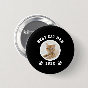 Bester Cat Vater je benutzerdefiniertes Foto Perso Button