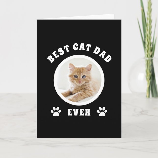 Bester Cat Vater je benutzerdefiniertes Foto Perso Karte (Vorderseite)