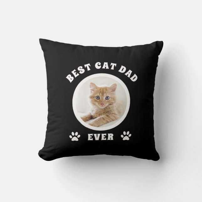 Bester Cat Vater je benutzerdefiniertes Foto Perso Kissen (Vorderseite)