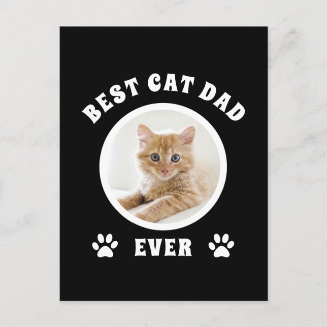 Bester Cat Vater je benutzerdefiniertes Foto Perso Postkarte (Vorderseite)