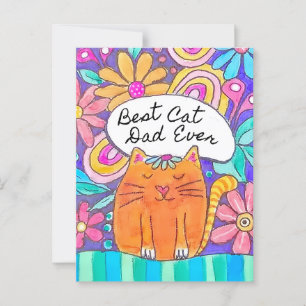 Bester Cat Vater je Chat Lover Postkarte