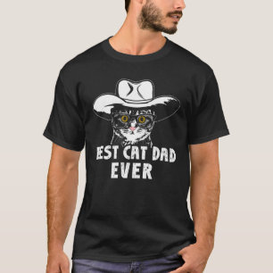 Bester Cat Vater je Cowboy Cat Country Style Hat C T-Shirt