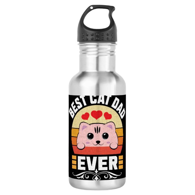 Bester Cat Vater je Edelstahlflasche (Vorderseite)