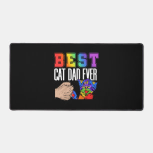 Bester Cat Vater je farbenfroher Regenbogen Vatert Schreibtischunterlage