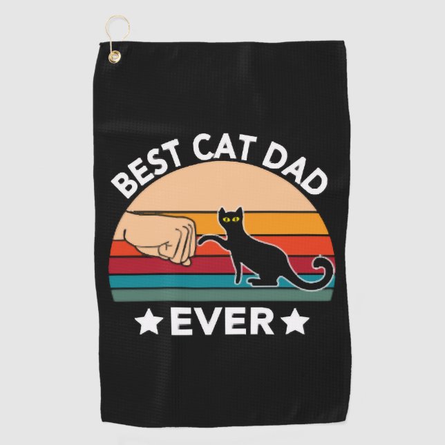 Bester Cat Vater je Faust Bump Golfhandtuch (Vorderseite)