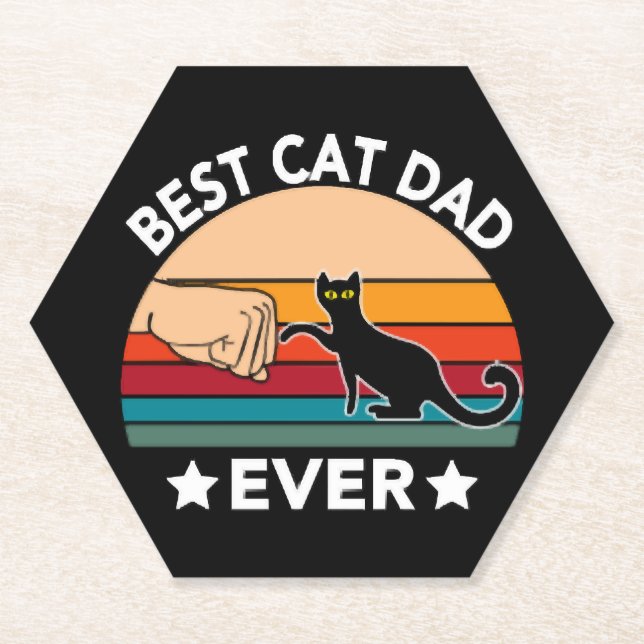 Bester Cat Vater je Faust Bump Untersetzer (Vorderseite)