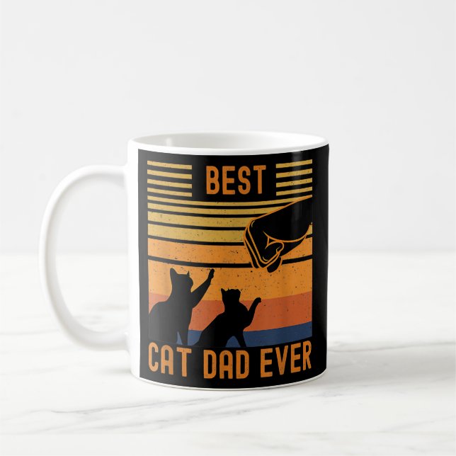 Bester Cat Vater je Faustschlag für Pelzpapa Kaffeetasse (Links)