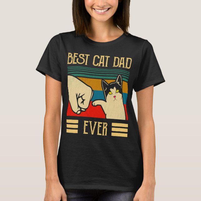 Bester Cat Vater je Fist Bump - Bester Cat Vater j T-Shirt (Vorderseite)