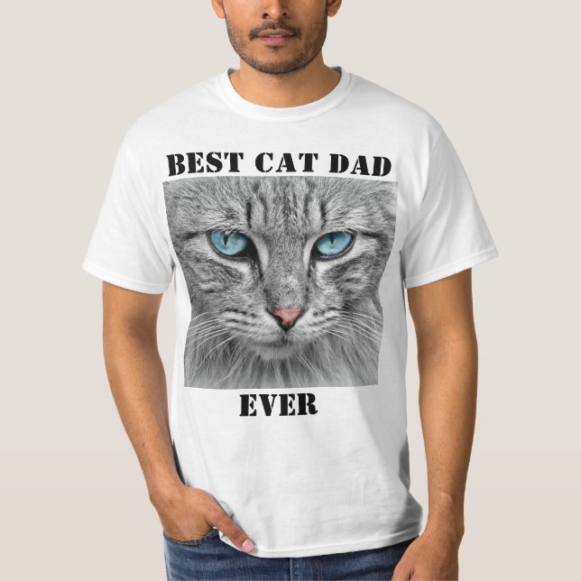 Bester Cat Vater je Foto Erstellen Sie Ihren eigen T-Shirt (Vorderseite)