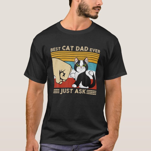Bester Cat Vater je gerade Gefragt Funny Cat Daddy T-Shirt (Vorderseite)