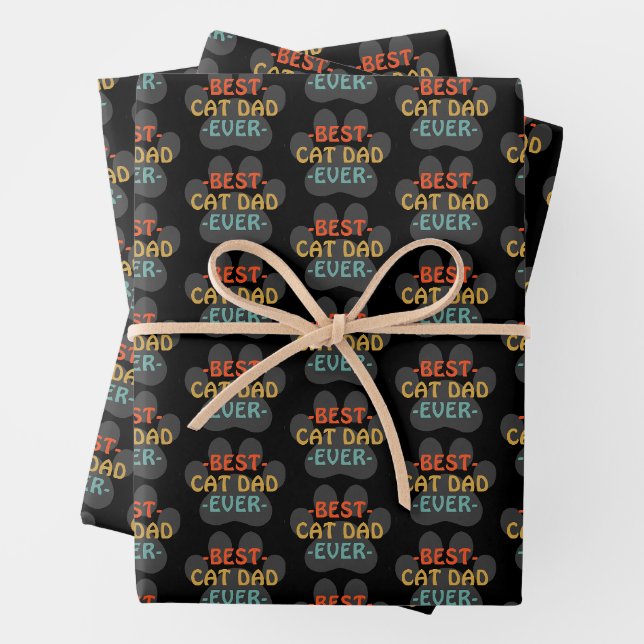 Bester Cat Vater je Geschenkpapier Set (Beispiel)
