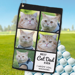 Bester CAT-VATER je - Golfer - Personalisiert 5 Fo Golfhandtuch