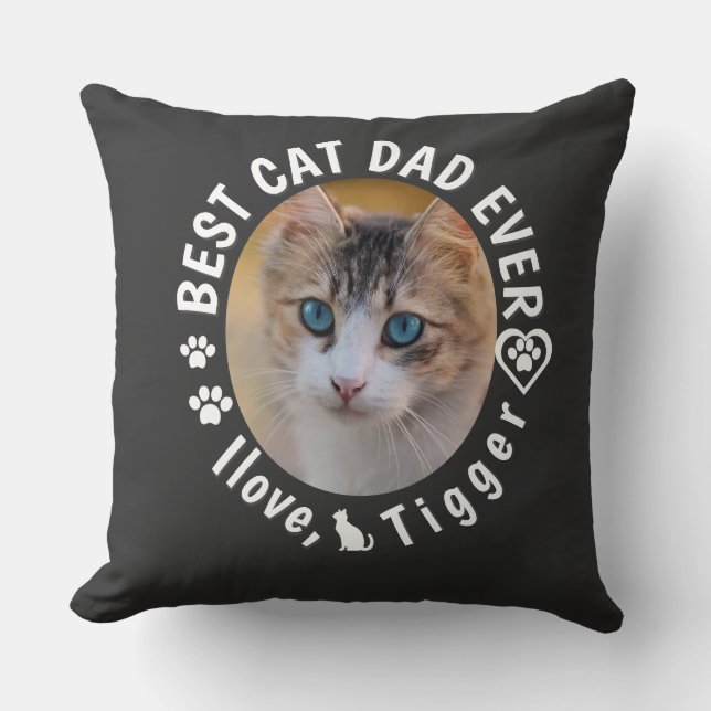 Bester Cat Vater je Modernes, benutzerdefiniertes  Kissen (Vorderseite)