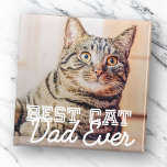 Bester Cat Vater je Modernes, benutzerdefiniertes  Magnet<br><div class="desc">Dieses einfache und klassische Design besteht aus Serifentypografie und fügt ein benutzerdefiniertes Foto hinzu</div>