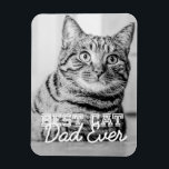 Bester Cat Vater je Modernes, benutzerdefiniertes  Magnet<br><div class="desc">Dieses einfache und klassische Design besteht aus Serifentypografie und fügt ein benutzerdefiniertes Foto hinzu</div>